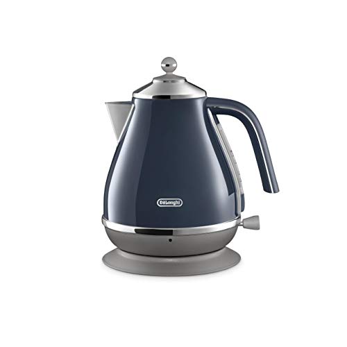 DELONGHI (Delonghi) De'longhi Electric Kettle ICona Capitals KBOC1200J-BL Stainless steel 1.0L Easy-to-view water-meter foreign substance mixed Filter empty Function Easy care [London Blue] Family registration 3 years warranty