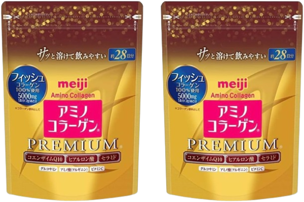 Meiji Amino Collagen Premium Refill Powder 196G [Set of 2]