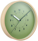 Remnos Hanging Clock Analog Sososo General Quartz Clock Natural Color Wood Soso Green AWA13-06 GN Lemnos