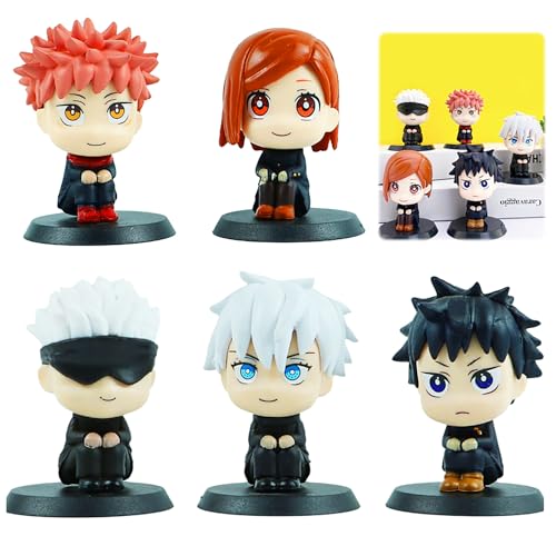 LANJING Jujutsu Kaisen Satoru Gojo Figure Model Ornament Anime Figure Model Birthday Gift PVC Painted Complete Figure Product Contents: Jujutsu Kaisen Figure Set A, 5 pieces