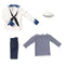 Men's sailor set white (for dolls)