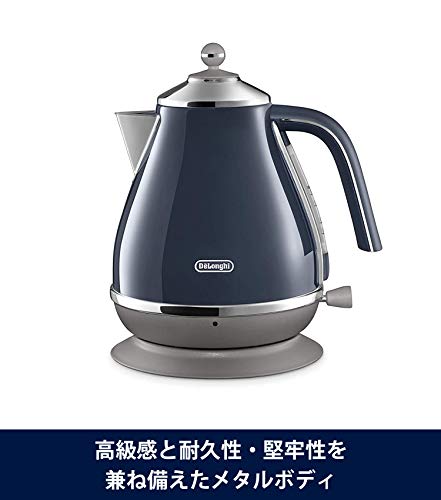 DELONGHI (Delonghi) De'longhi Electric Kettle ICona Capitals KBOC1200J-BL Stainless steel 1.0L Easy-to-view water-meter foreign substance mixed Filter empty Function Easy care [London Blue] Family registration 3 years warranty