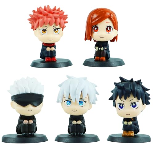 LANJING Jujutsu Kaisen Satoru Gojo Figure Model Ornament Anime Figure Model Birthday Gift PVC Painted Complete Figure Product Contents: Jujutsu Kaisen Figure Set A, 5 pieces