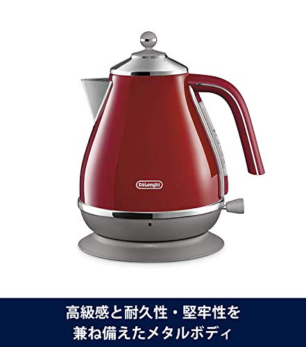 DELONGHI (Delonghi) De'longhi Electric Kettle ICona Capitals KBOC1200J-R Stainless steel 1.0L Easy-to-view water-meter foreign substance mixed Filter empty Function Easy care