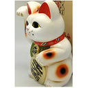 Invited cat No. 8 White Odari Cat (right hand) Tokoname ware ...