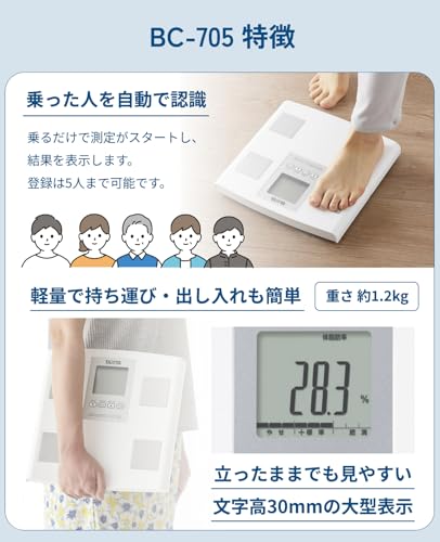 Tanita Weight Body Composition Meter, White BC-705N WHwith