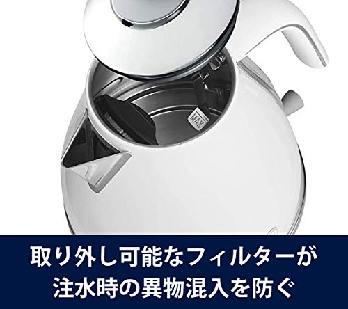 DELONGHI Electric Kettle ICona Capitals KBOC1200J-W Stainless steel 1.0L White