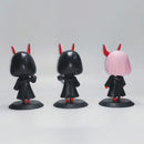 Anime Darling in the Q Version Figure Set, Zero Two Figure Model Figure Desktop Ornaments Collectible Supplies