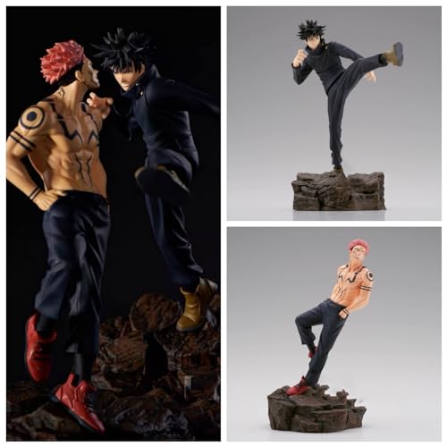 BoayDar Jujutsu Kaisen GK Megumi Fushiguro Double Sided Sukuna Yujin Kojou Satoru Gojo Kugisaki Nobara Combat Set Figure Made of ABS&PVC Pre-painted Kaidama/Tamaori Figure 20cm Double sided Sukunade