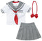 50 sailor summer uniform set white x gray