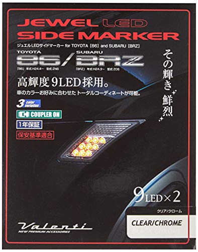 Valenti Jewel LED side marker 18LED Clear/Chrome 86 BRZ SDM86Z-CC