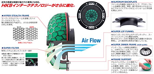 HKS Super Power Flow (air cleaner) φ200-100 Body φ200 filter type (2 layers of wet, red) General-purpose 70019-AK012 70019-AK112