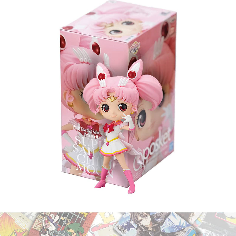 Super Sailor Chibi Moon: 13cm Q Posket Mini Statue Figure A.C.G.1 Compatible Theme Trading Card (16622)