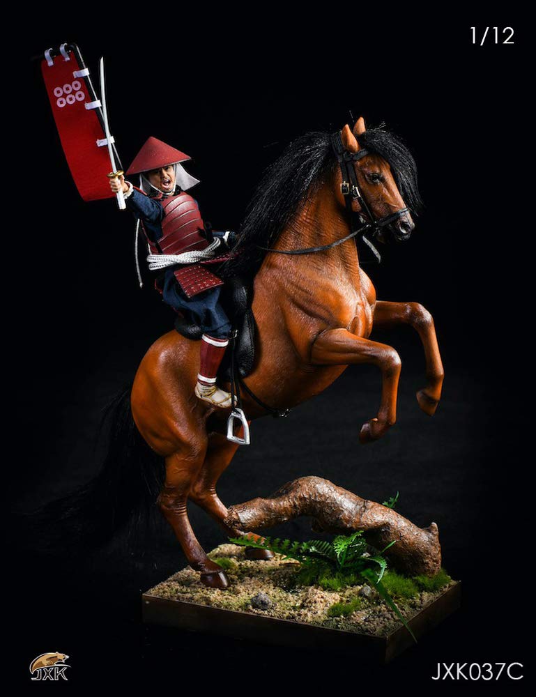 AC JXK JXK037 1/12 War Horse Samurai Soldier Action Figure Horse Harness Pedestal Set C Bran