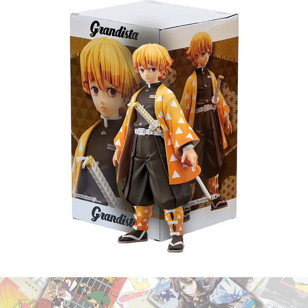 Zenitsu Agatsuma: 24cm Grandista Statue Figurine Bundle with 1 D.B. Theme Compatible Trading Card 17740