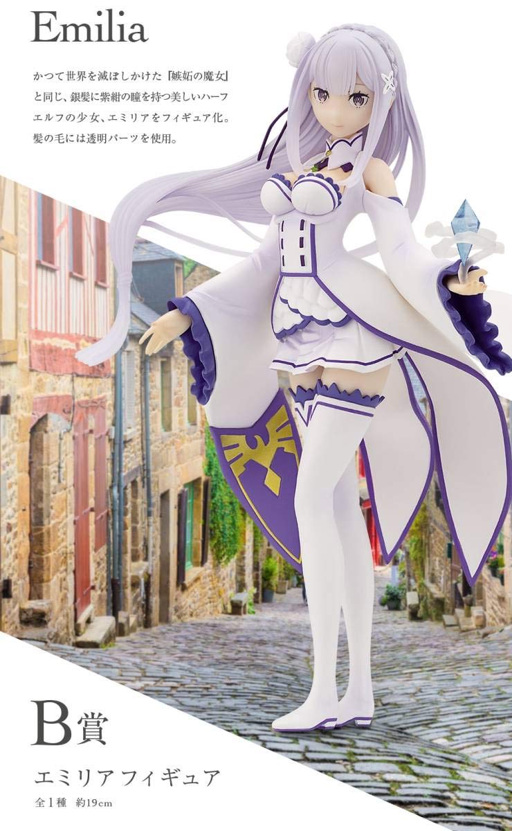 Ichiban Kuji Re: Life in a Different World from Zero The story is To be continued B Prize Emilia Figure Size: Approx. 19cm