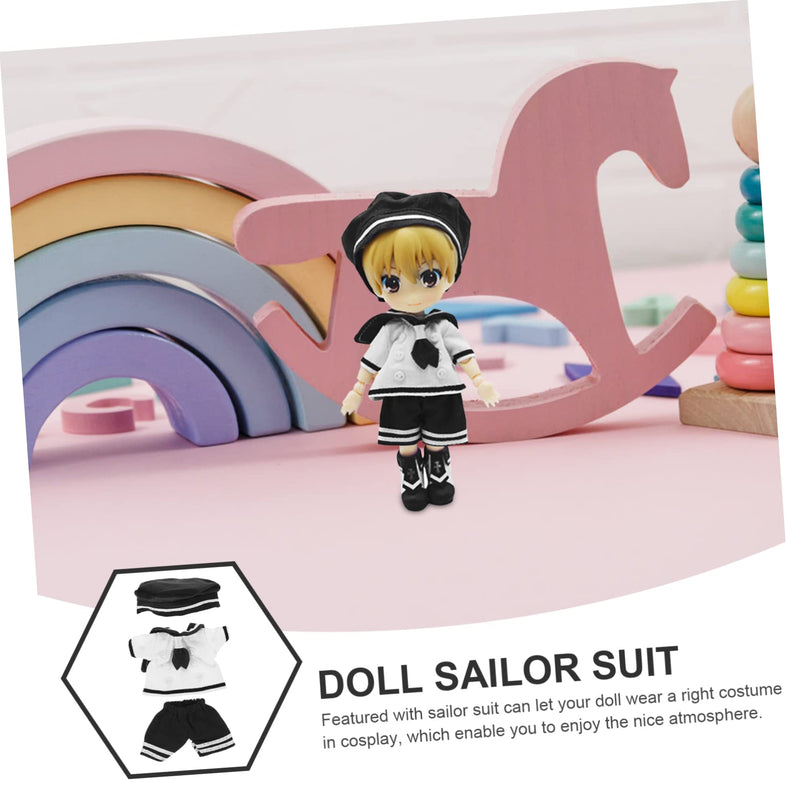 STOBOK 2 Set Doll Outfit De Para Doll Pants Outfit Set Doll Dress Up Accessories Action Figure Outfit Bjd Doll Sailor Suit Doll Hat