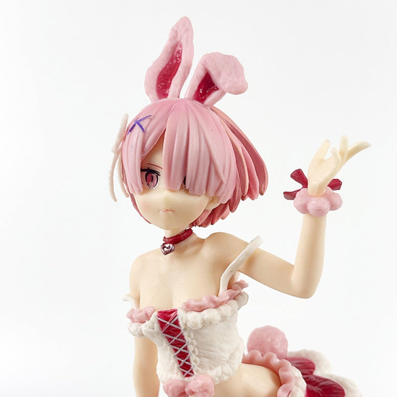 Kentoka Re:ZERO -Starting Life in Another World Figure - Rem in Another World - Scale Plastic - Starting Life in Another World from Zero - Painted Complete Product (Ram with rabbit ears and pink hair)