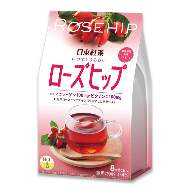 Mitsui Norin Nitto Black Tea Always Moisturizing Rose Hips 8 bottles x 6 pieces