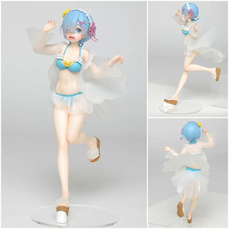 Kentoka Re:ZERO -Starting Life in Another World Figure - Rem in Another World - Scale Plastic - Starting Life in Another World from Zero - Painted Complete Product (Swimsuit Rem)