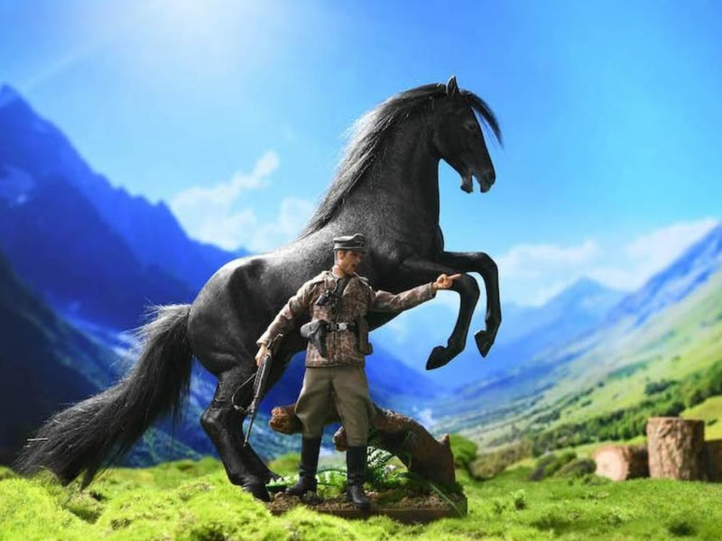 HiPlay JXK 1/12 Warm Blooded Horse 2.0 War Horse Animal Figure Painted Complete Product Made of PVC Black