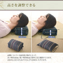 Erm Soba When the height can be adjusted, a sleeping pillow 25 × 18 × 8-12cm Japanese striped cotton enji