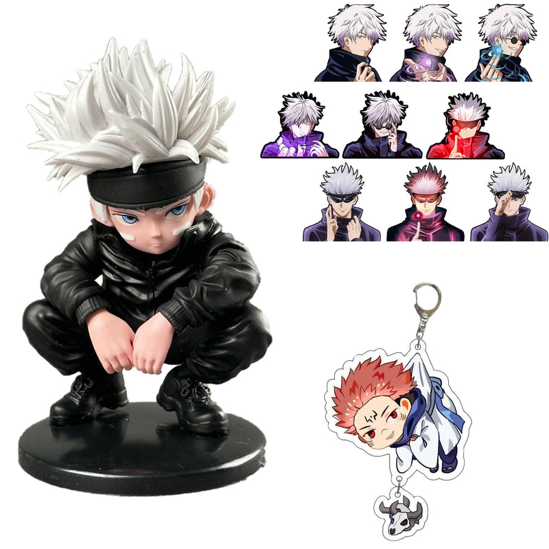 LEBINDY] Jujutsu Kaisen Product Jujutsu Kaisen Set Completed Figure, Keychain Anime Pendant Jujutsu Kaisen Keychain Moe Cute Car Keychain Anime Bag Mobile Keychain Car Decoration Product, Jujutsu Kaisen 3D Gradient Paper Seal Yujin Kojo