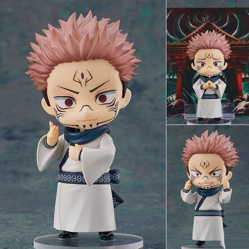 BoayDar figma Rukappu Nendoroid Jujutsu Kaisen Figure Q version Yujin Kojo Gojo Satoru Fushikuro Kei Ryoujin Sukuna Kugisaki Nobara Figure Goods Movable and changeable face 10cm Model Statue Roujin Sukuna