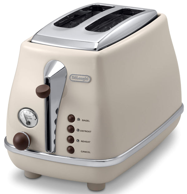 DE'longhi (Delonghi) Pop-up toaster Icona vintage CTOV2003J-BG toast bread one-sided 4 to 10 pieces Cut-cut baking adjustment