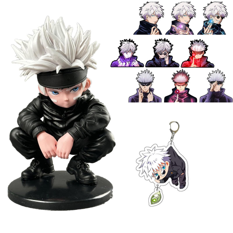 LEBINDY] Jujutsu Kaisen Product Jujutsu Kaisen Set Completed Figure, Keychain Anime Pendant Jujutsu Kaisen Keychain Moe Cute Car Keychain Anime Bag Mobile Keychain Car Decoration Product, Jujutsu Kaisen 3D Gradient Paper Seal Yujin Kojo