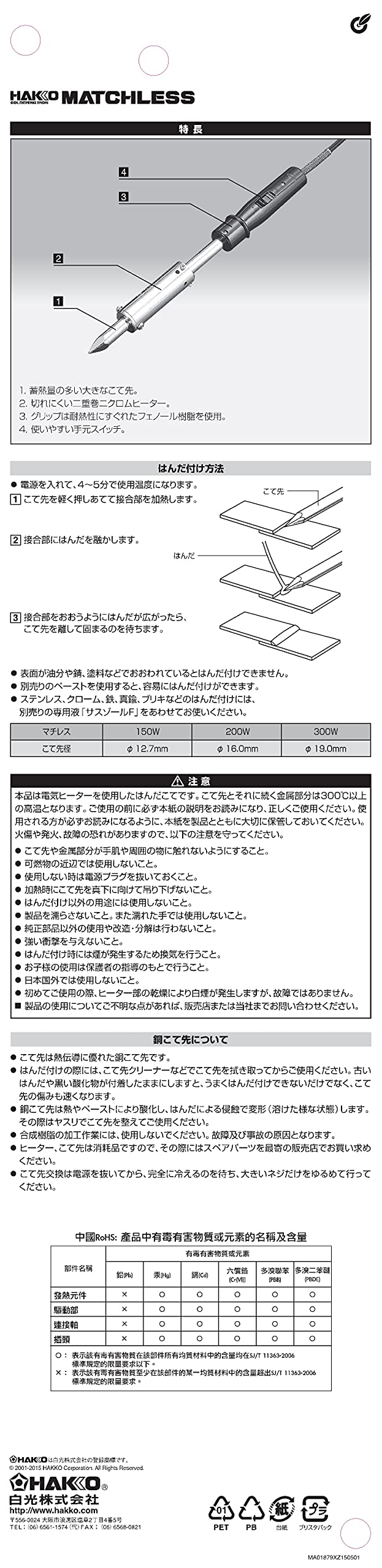 Hakko (hakko) Matchless stainless steel / sheet metal processing 300W 563P