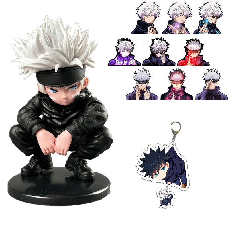 LEBINDY] Jujutsu Kaisen Product Jujutsu Kaisen Set Completed Figure, Keychain Anime Pendant Jujutsu Kaisen Keychain Moe Cute Car Keychain Anime Bag Mobile Keychain Car Decoration Product, Jujutsu Kaisen 3D Gradient Paper Seal Yujin Kojo