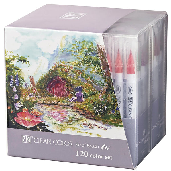 Kuretake ColorPen Brush Pen ZIG Clean ColorReal Brush 120 ColorsRB-6000AT/120V