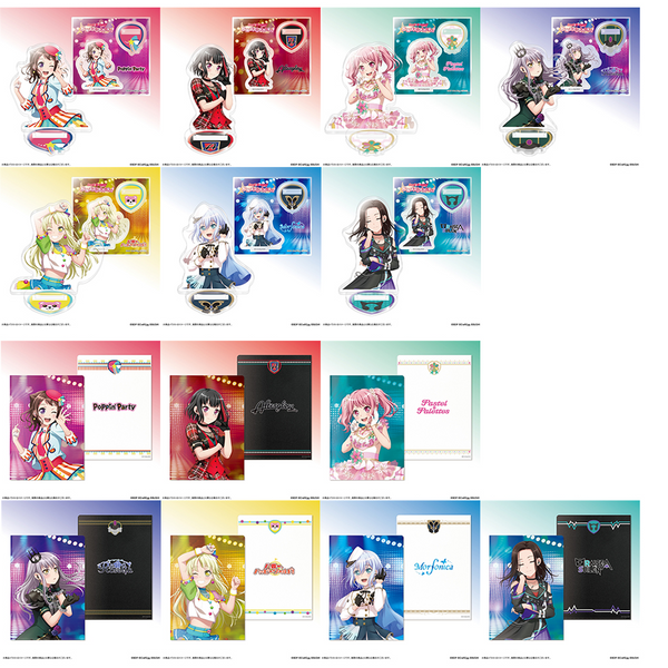 BanG Dream! Girls Band Party! 14-Piece Set (Acrylic Stands & A4 clear file )