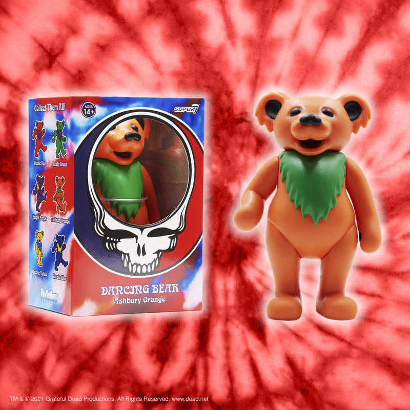 SUPER7 Reaction Figure - Grateful Dead - Wave 2 Boxed - Dancing Bear Ashbury Orange, 3.75-Inch (RE-GDEDW02-DBI-03)