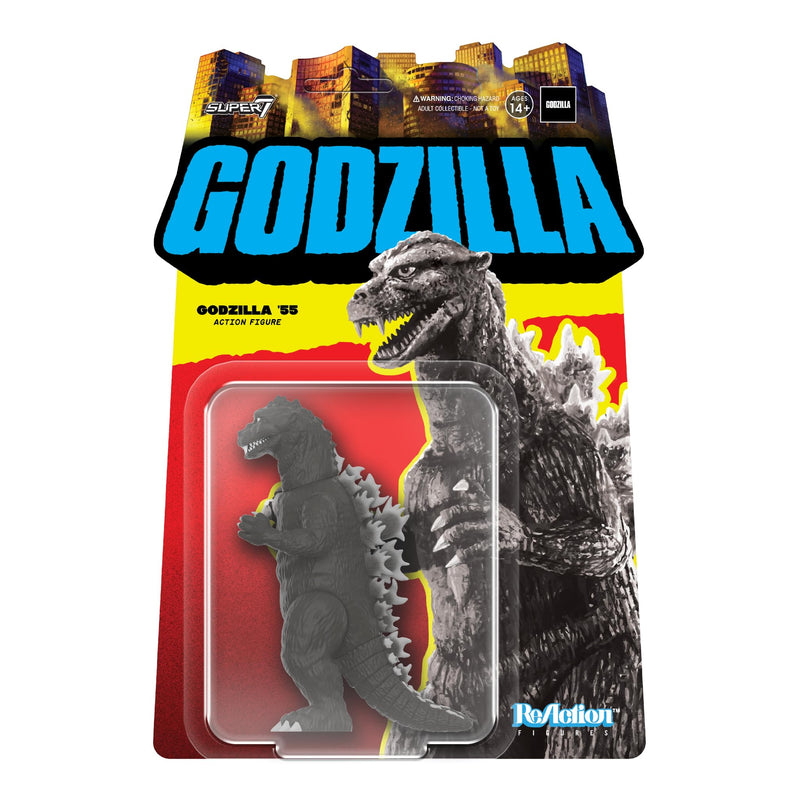 Super7 Toho Re Action Figure Wave 05 - Godzilla '55 (Gray Scale) Action Figure, 3.75 inch Scale, RE-TOHOW05-G55-02