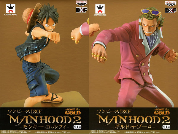 One Piece DX Figure MANHOOD2 Monkey D. Luffy, Guild Tesoro 2 types set Banpresto Prize