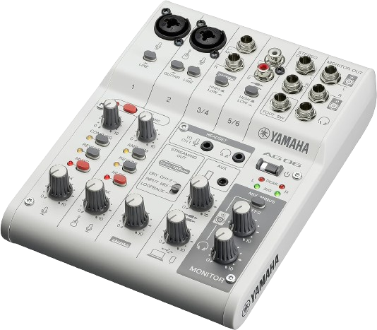 YAMAHA Live Streaming Mixer 6 Channel White AG06MK2 W