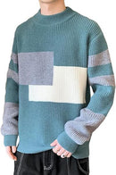 [WMMING] Sweater Men's Knit Sweater Crew Neck Top Plain Cable Knit Korean Fash (Open-Box, from Japan)