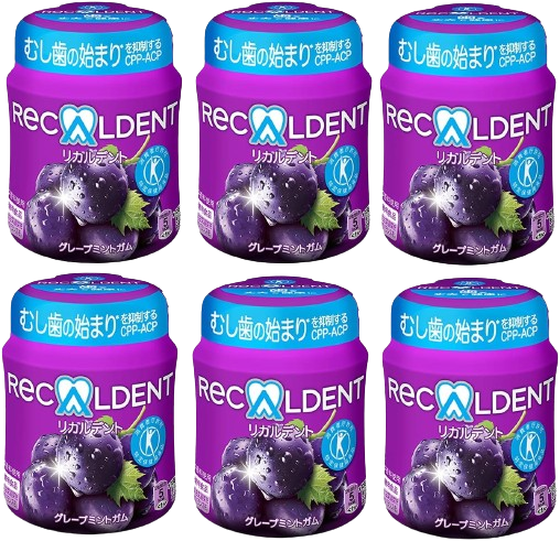 [TOKUHO] Mondelez Japan Ricardent Grape Mint Gum Bottle R 140g x 6 bottles