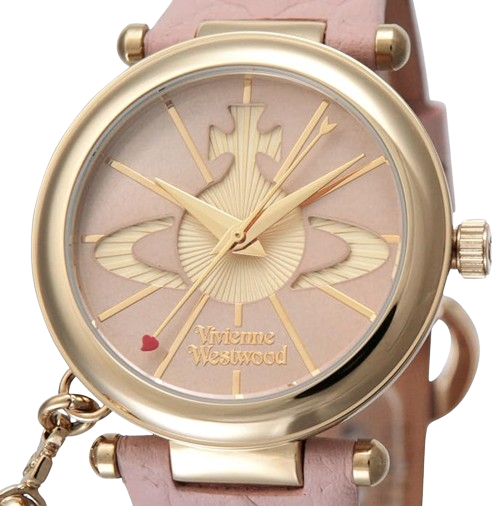 [Vivienne Westwood] Watch Orb Silver Pink Leather Quartz VV006PKPK Paralle Pink