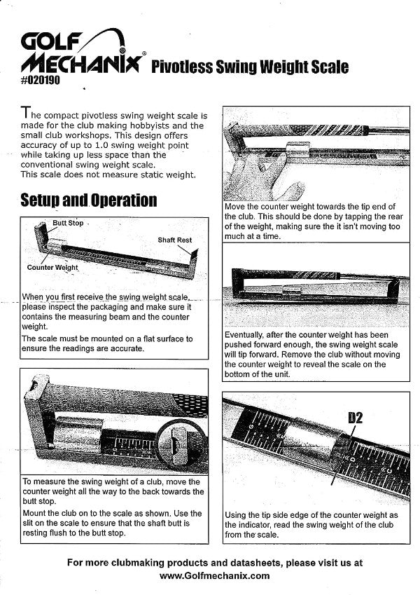 020190 Golf-Mechanix Swing Balance Measuring Instrument Swing Balancer
