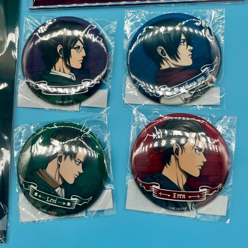 Official ONKYO × Attack on Titan 12-Piece Set (Acrylic Stands, A4 Clear Files & Can Badges – 4 Types Each)