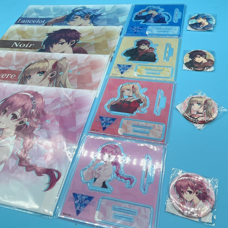 “Astartatarisk” Set (Acrylic Stands, A4 Clear Files, and Can Badges – 4 Types Each)