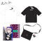 【Anime Merch Set Call of the Night (Yofukashi no Uta)】  T-shirt (XL)Black＆White + Canvas Sacoche + A4 Clear File