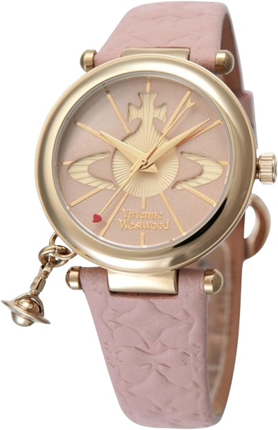 [Vivienne Westwood] Watch Orb Silver Pink Leather Quartz VV006PKPK Paralle Pink